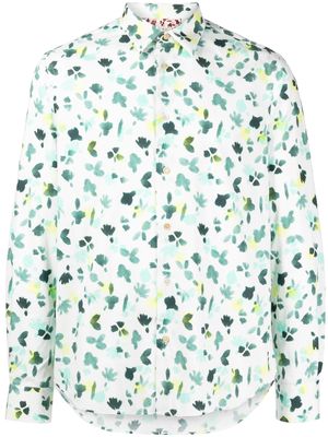 Paul Smith floral-print long-sleeve organic-cotton shirt - White