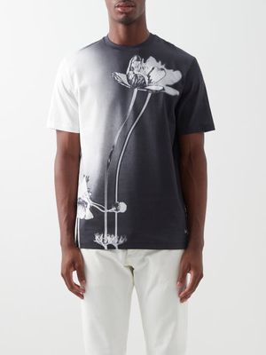 Paul Smith - Floral-print Organic Cotton-jersey T-shirt - Mens - Black Multi