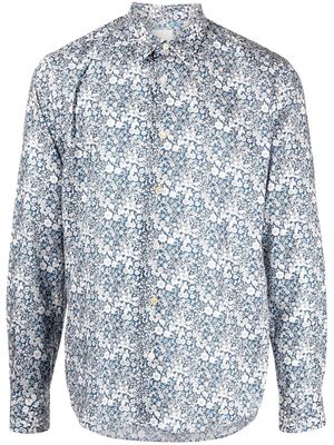 Paul Smith floral-print organic cotton shirt - Blue