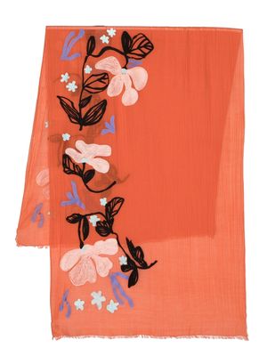 Paul Smith floral-print scarf - Orange