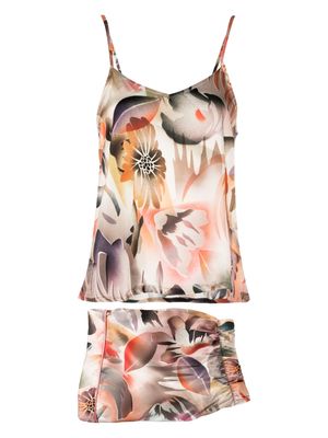 Paul Smith floral-print silk pyjama set - Brown