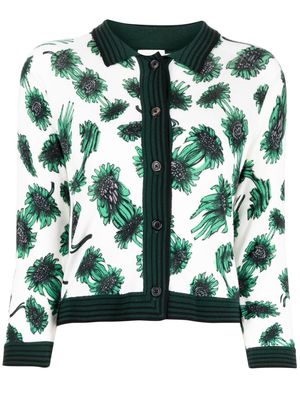 Paul Smith floral-print wool cardigan - Green