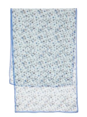 Paul Smith flower-print silk scarf - Blue
