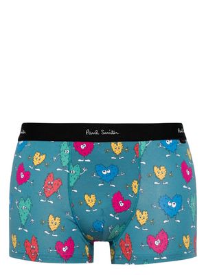 Paul Smith Furry Hearts cotton briefs - Blue