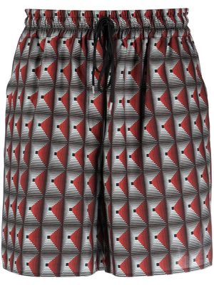 Paul Smith geometric drawstring shorts - Red
