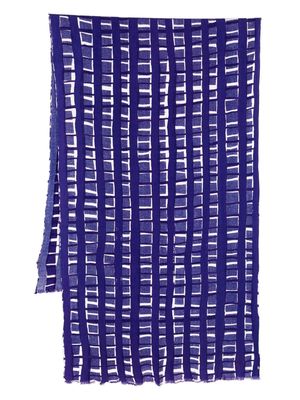 Paul Smith geometric-print cotton scarf - Purple