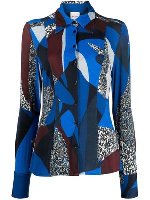 Paul Smith geometric-print long-sleeve shirt - Blue