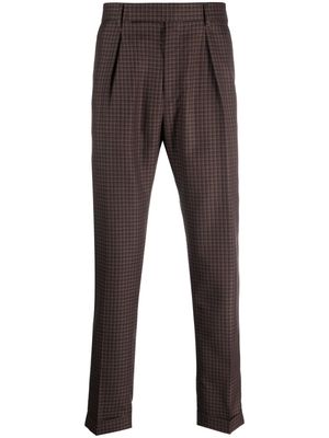 Paul Smith gingham-check wool trousers - Brown