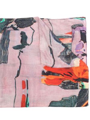 Paul Smith Glitch Floral printed scarf - Purple