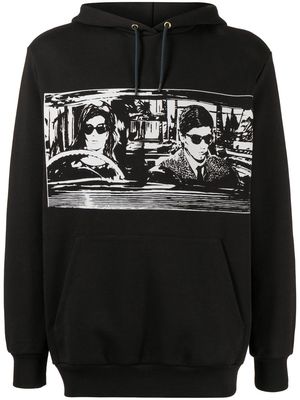 Paul Smith graphic-print drawstring hoodie - Black