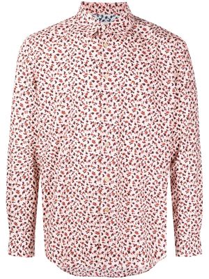 Paul Smith graphic-print long-sleeve cotton shirt - Pink