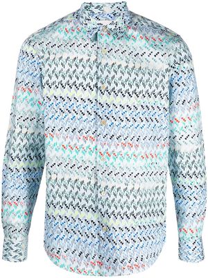 Paul Smith graphic-print long-sleeved shirt - Blue