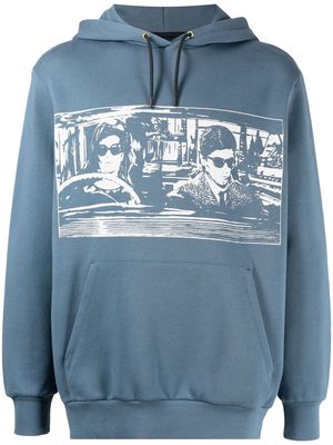 Paul Smith graphic-print pullover hoodie - Blue