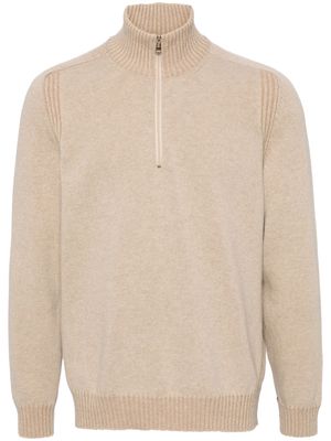 Paul Smith half-zip lambs wool jumper - Neutrals