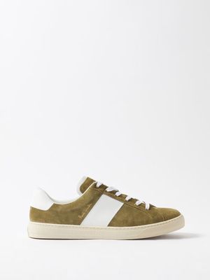 Paul Smith - Hansen Suede And Leather Trainers - Mens - Olive Green