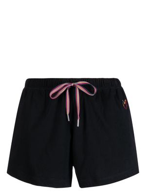 Paul Smith heart-embroidered cotton lounge shorts - Black