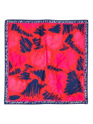 Paul Smith heart-print silk scarf - Blue