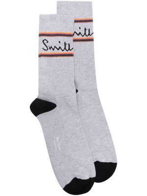 Paul Smith intarsia knit-logo socks - Grey