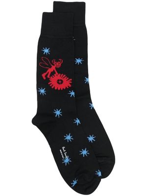 Paul Smith intarsia-knit mid-calf socks - Black