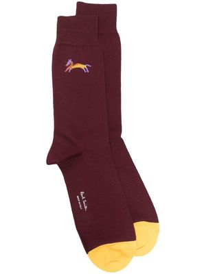 Paul Smith intarsia-knit mid-calf socks - Red