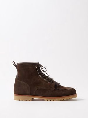 Paul Smith - Jarmush Suede And Leather Boots - Mens - Dark Brown