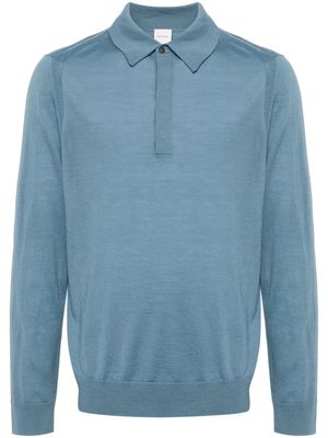 Paul Smith knit long-sleeve polo shirt - Blue