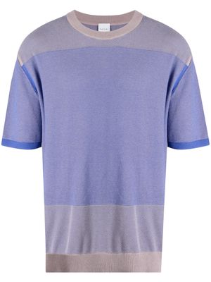 Paul Smith knitted panelled cotton T-Shirt - Purple