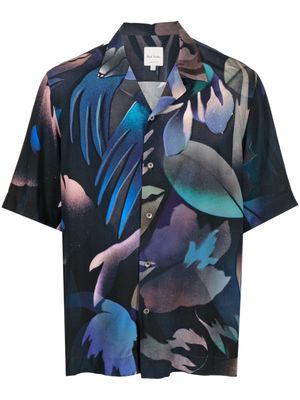 Paul Smith leaf-print short-sleeve shirt - Blue