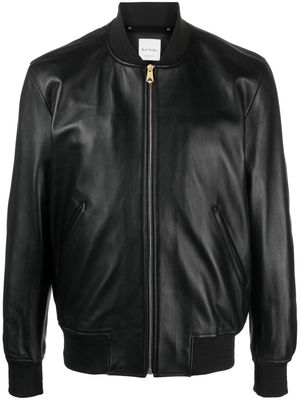 Paul Smith leather bomber jacket - Black