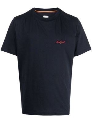 Paul Smith logo-embroidered cotton T-shirt - Blue