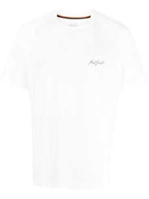 Paul Smith logo-embroidered cotton T-shirt - White