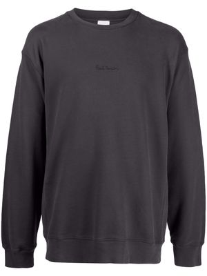 Paul Smith logo-embroidered organic-cotton sweatshirt - Grey