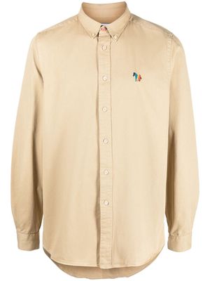 Paul Smith logo-patch button-up shirt - Neutrals