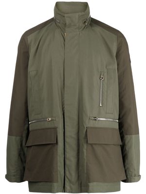 Paul Smith logo-patch zip-up jacket - Green