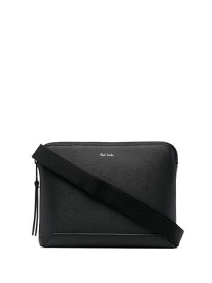 Paul Smith logo-print leather messenger bag - Black