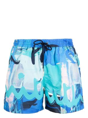 Paul Smith logo-print swim shorts - Blue