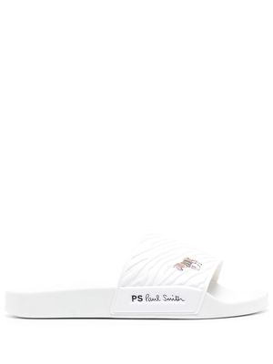 Paul Smith logo slide sandals - White