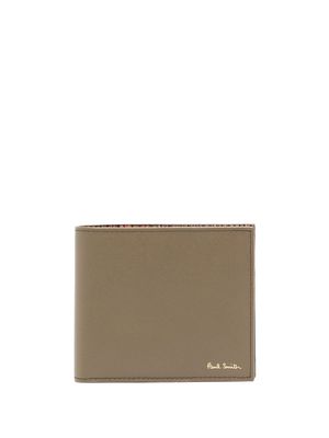 Paul Smith logo-stamp bi-fold wallet - Green