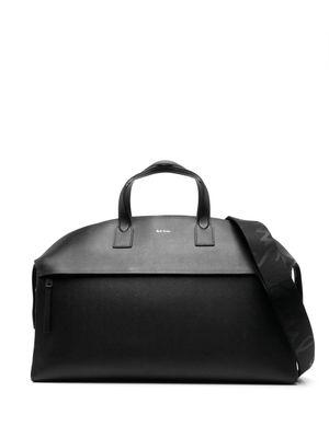 Paul Smith logo-stamp leather duffle bag - Black