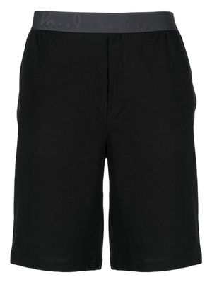 Paul Smith logo-waistband organic-cotton lounge shorts - Black