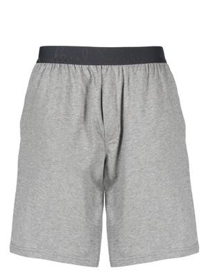Paul Smith logo-waistband organic-cotton lounge shorts - Grey