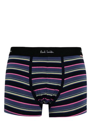 Paul Smith logo-waistband striped boxers - Black