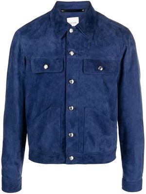Paul Smith long-sleeved suede jacket - Blue