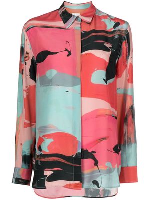Paul Smith marbled-pattern silk shirt - Multicolour