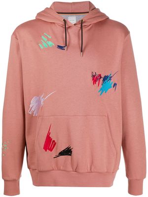 Paul Smith Marker Pen embroidered drawstring hoodie - Pink