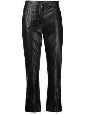 Paul Smith mid-rise leather trousers - Black