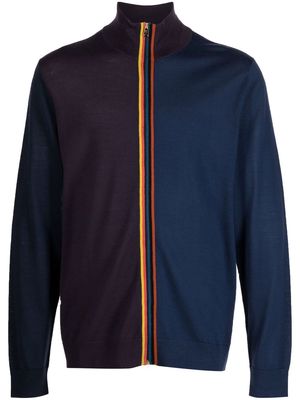 Paul Smith multicolour zip jumper - Blue