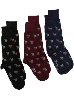 Paul Smith multicoloured zebra motif socks