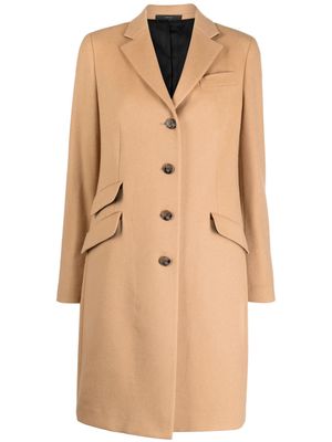 Paul Smith notched-collar wool coat - Brown