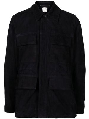 Paul Smith nubuck-leather military jacket - Black